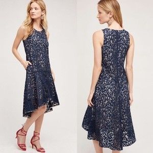 Anthropologie Maeve Vienne Lace Sleeveless High Low Dress